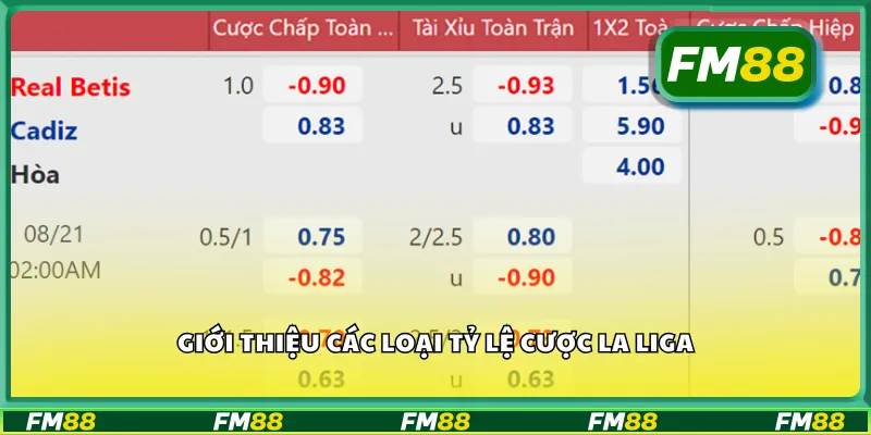 Giới thiệu các loại tỷ lệ cược La Liga