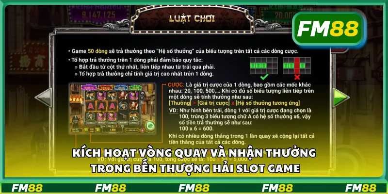 Kích hoạt vòng quay và nhận thưởng trong bến thượng hải slot game