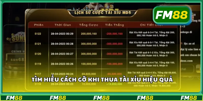Tìm hiểu cách gỡ khi thua tài xỉu hiệu quả